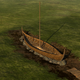 Reconstrucción del barco de Gjellestad antes de que fuera enterrado.